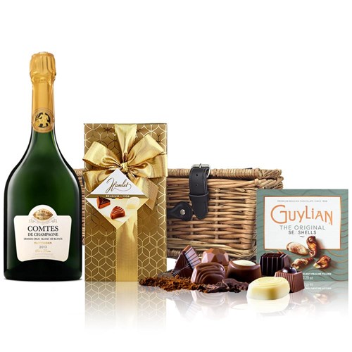 Taittinger Comtes de Grand Crus Champagne 2013 75cl And Chocolates Hamper